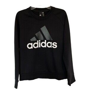 adidas Sweatshirt Running Essentials Womens Black Training Gym S97079 Sz Medium